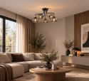 Lampa sufitowa 5xE27 COSMO BLACK/GOLD