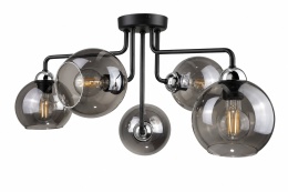 Lampa sufitowa 5xE27 COSMO BLACK/SILVER
