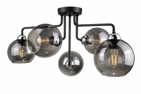 Lampa sufitowa 5xE27 COSMO BLACK/SILVER