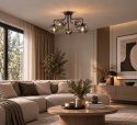Lampa sufitowa 5xE27 COSMO BLACK/SILVER