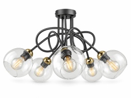 Lampa sufitowa 5xE27 EVIE BLACK/GOLD