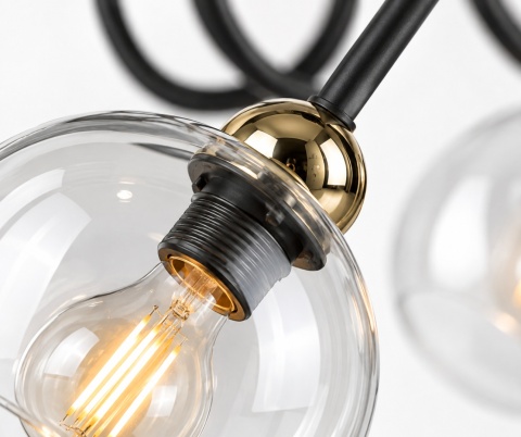 Lampa sufitowa 5xE27 EVIE BLACK/GOLD