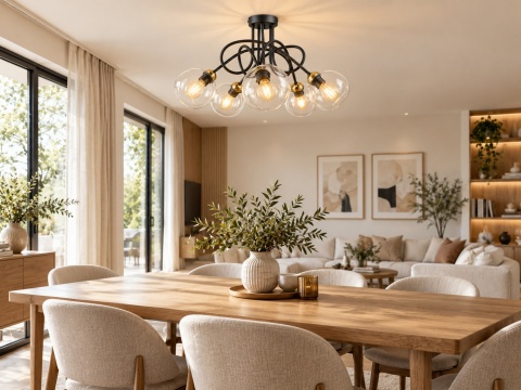Lampa sufitowa 5xE27 EVIE BLACK/GOLD