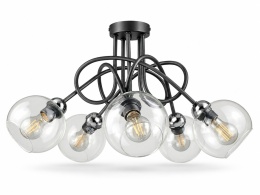 Lampa sufitowa 5xE27 EVIE BLACK/SILVER