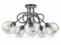 Lampa sufitowa 5xE27 EVIE BLACK/WOOD
