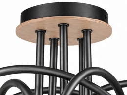 Lampa sufitowa 5xE27 EVIE BLACK/WOOD