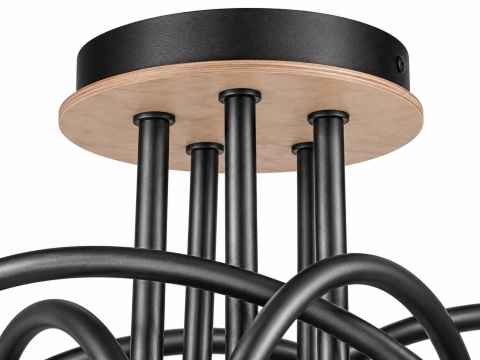 Lampa sufitowa 5xE27 EVIE BLACK/WOOD