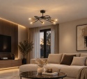 Lampa sufitowa 5xE27 FIORE BLACK/GOLD