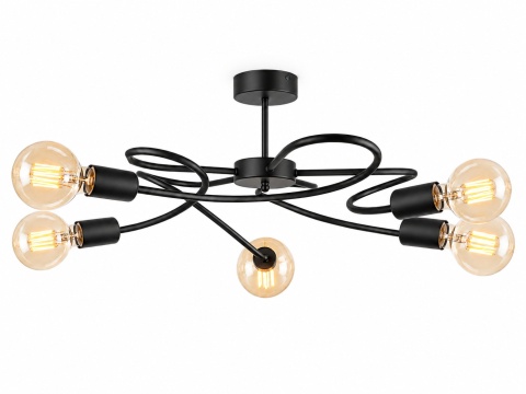 Lampa sufitowa 5xE27 FIORE BLACK
