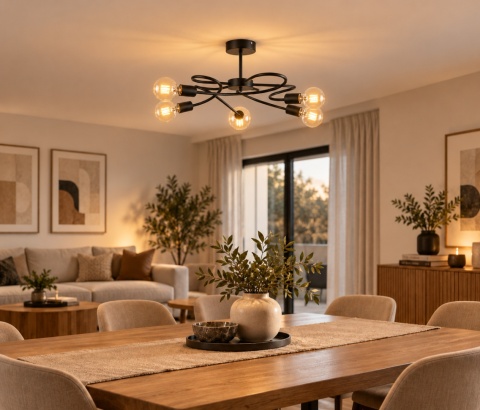Lampa sufitowa 5xE27 FIORE BLACK