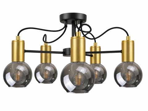 Lampa sufitowa 5xE27 LIV BLACK/GOLD