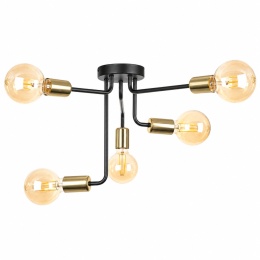 Lampa sufitowa 5xE27 NIXON BLACK/GOLD