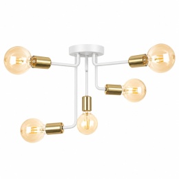 Lampa sufitowa 5xE27 NIXON WHITE/GOLD