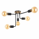 Lampa sufitowa 5xE27 NIXON WOOD BLACK