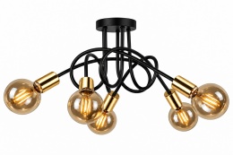 Lampa sufitowa 5xE27 RUMBA BLACK/GOLD