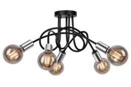 Lampa sufitowa 5xE27 RUMBA BLACK/SILVER