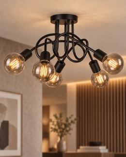 Lampa sufitowa 5xE27 RUMBA BLACK