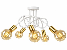 Lampa sufitowa 5xE27 RUMBA WHITE/GOLD
