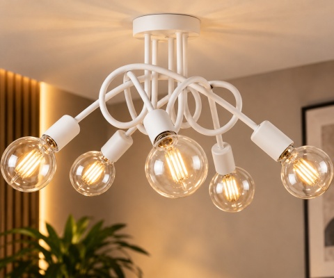 Lampa sufitowa 5xE27 RUMBA WHITE