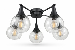 Lampa sufitowa 5xE27 STAR CLEAR BLACK