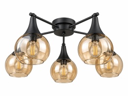 Lampa sufitowa 5xE27 STAR HONEY BLACK