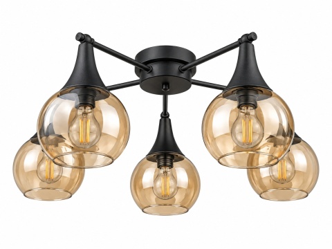 Lampa sufitowa 5xE27 STAR HONEY BLACK