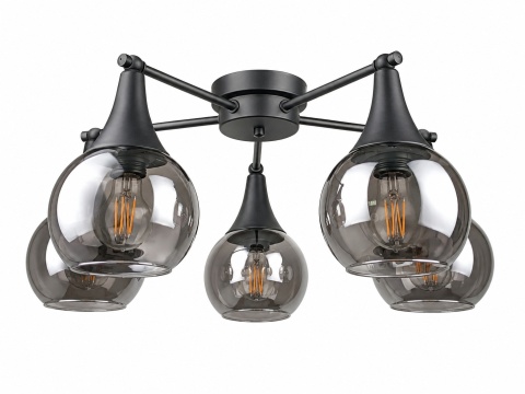 Lampa sufitowa 5xE27 STAR SMOKY BLACK