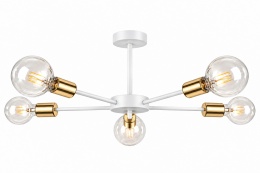 Lampa sufitowa 5xE27 SUN WHITE/GOLD