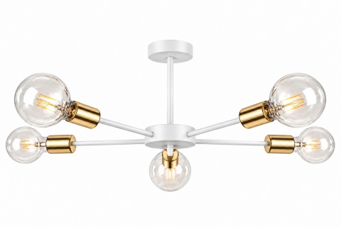 Lampa sufitowa 5xE27 SUN WHITE/GOLD