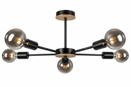 Lampa sufitowa 5xE27 SUN WOOD BLACK