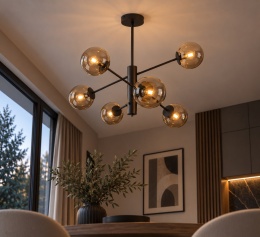 Lampa sufitowa 6xE14 SOLEN AMBER