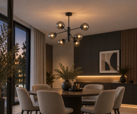 Lampa sufitowa 6xE14 SOLEN DARK