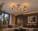 Lampa sufitowa 6xE27 ACRO BLACK/HONEY