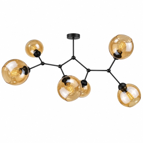 Lampa sufitowa 6xE27 ACRO BLACK/HONEY