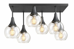 Lampa sufitowa 6xE27 Soma Black/Clear