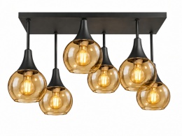 Lampa sufitowa 6xE27 Soma Black/Honey