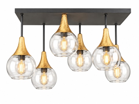 Lampa sufitowa 6xE27 Soma Gold/Clear