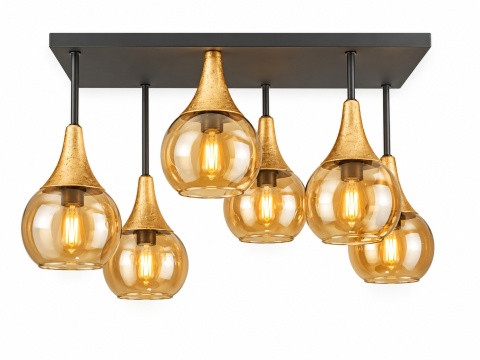 Lampa sufitowa 6xE27 Soma Gold/Honey