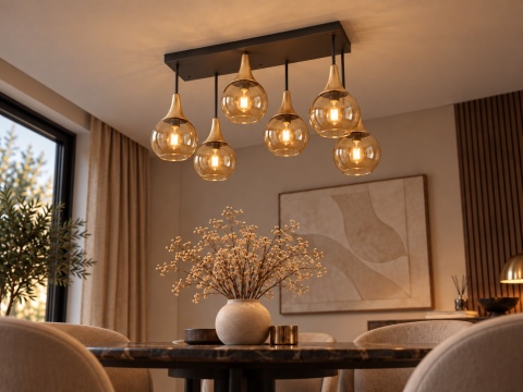 Lampa sufitowa 6xE27 Soma Gold/Honey