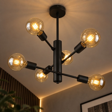 Ceiling Lamp 6xE27 VELUM BLACK