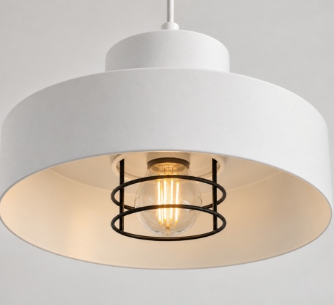 Lampa wisząca 1xE27 BOSSI II BLACK/WHITE
