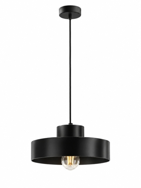 Pendant lamp 1xE27 BOSSI II WHITE/BLACK
