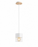 Lampa wisząca 1xE27 CASA WHITE/WOOD