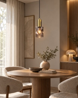 Lampa wisząca 1xE27 CROSS BLACK/GOLD