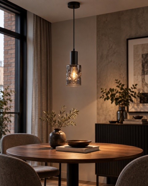 Lampa wisząca 1xE27 CROSS BLACK