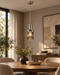 Lampa wisząca 1xE27 CROSS DARK SILVER