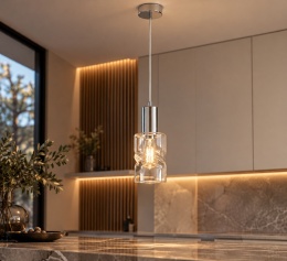 Lampa wisząca 1xE27 CROSS SILVER