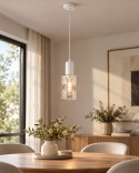 Lampa wisząca 1xE27 CROSS WHITE