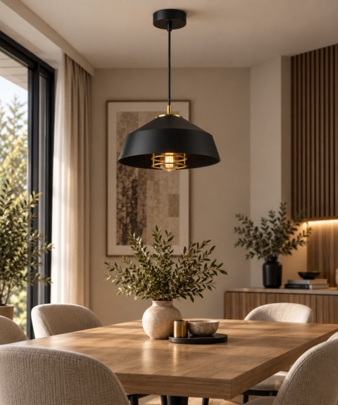 Lampa wisząca 1xE27 ELECTRA GOLD/BLACK