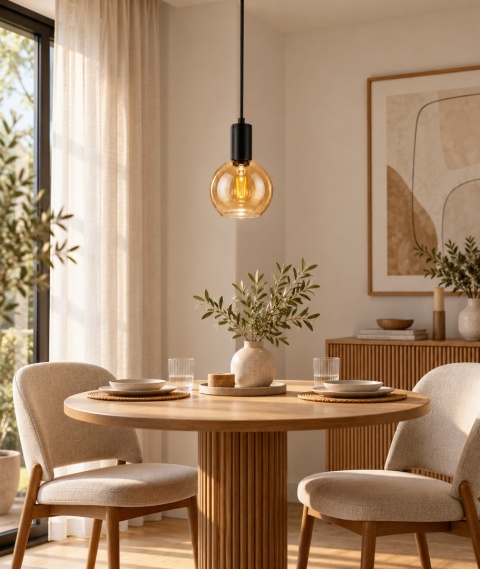 Lampa wisząca 1xE27 JANTAR BLACK